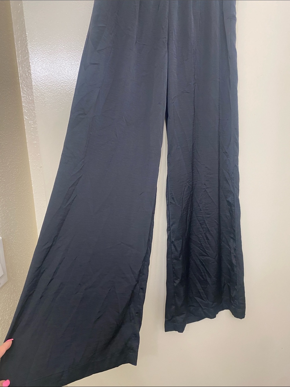 Black Satin Lounge Pants - Picture 4 of 6